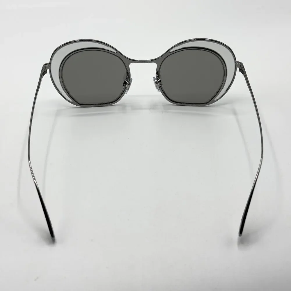 Giorgio Armani Sunglasses AR6073 3010/6G Silver Cat Eye Frame Gray Lens 47mm